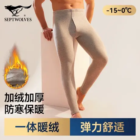 七匹狼男士保暖裤2025新款加绒打底裤男式秋冬季防寒棉裤加厚秋裤商品大图