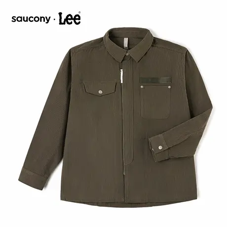 Lee × Saucony联名商场同款25冬新舒适版棕卡其男长袖衬衫外套图片