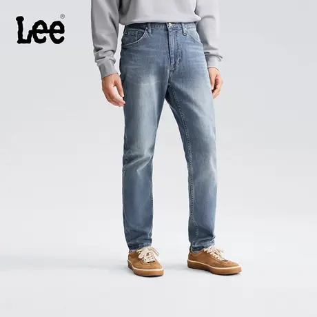 【张凌赫代言】Lee25冬新品舒适中腰锥形五袋款中蓝色男牛仔裤商品大图