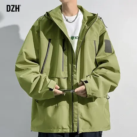 男士连帽冲锋衣外套男春秋潮牌工装机能夹克2023年新款高级感上衣商品大图