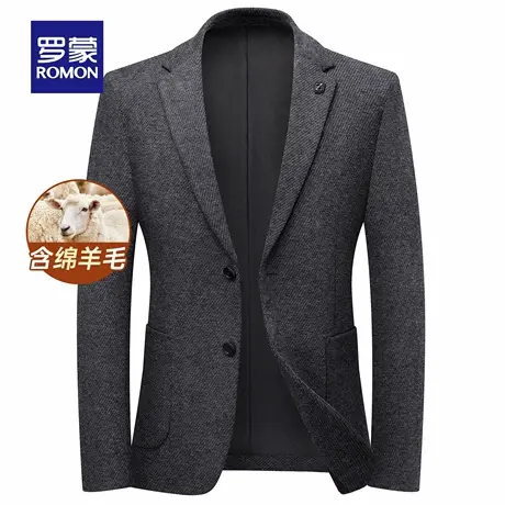 【含绵羊毛】罗蒙男士垂顺有型西服2025秋季新款不易皱商务单西男商品大图