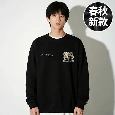 【品牌男装】300斤大码男装潮男款加肥加大码圆领胖子卫衣春秋季商品大图