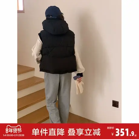 唐狮新款女背心羽绒服女新款冬季黑色外穿立领马甲设计感cq图片