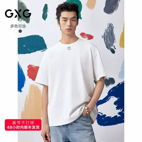 [商场同款]GXG男装圆领T恤联名款印花短袖针织25夏新品G25X442108图片