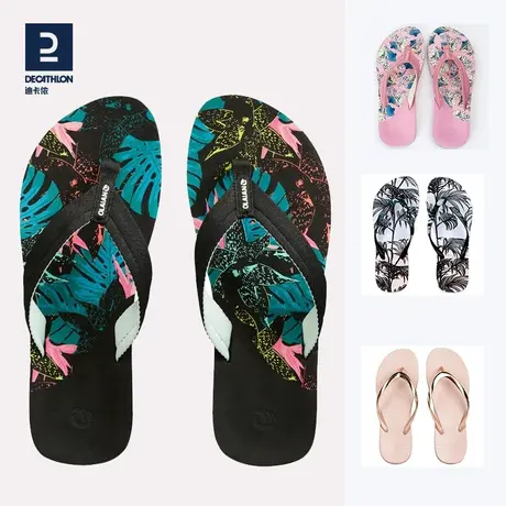 迪卡侬拖鞋女夏款人字拖外穿凉鞋防滑室内家居懒人鞋游泳拖鞋IVL5图片