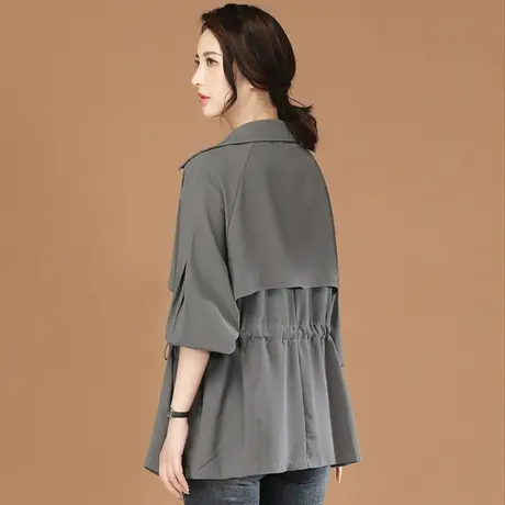 韩潮袭人高级感中长款收腰风衣外套女2024春装新款小个子韩系大衣图片