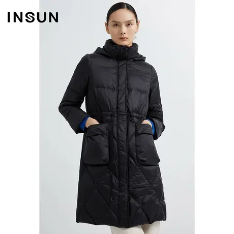 INSUN恩裳线上专选冬季直身收腰蓬松白鹅绒羽绒服商品大图