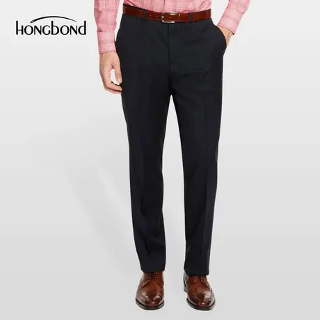 红邦创衣 商务可水洗西裤羊毛男士简约西裤时尚正装免烫修身长裤商品大图