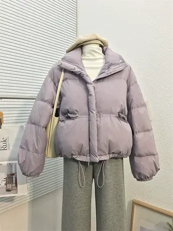 冬季新款简约口袋羽绒服面包服 百搭保暖高领防风学生百搭外套潮图片