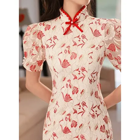 旗袍敬酒服新娘夏季中式订婚礼服连衣裙小个子回门便装结婚鱼尾女商品大图