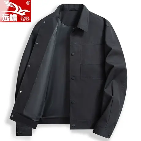 男士外套春秋款2023新款潮牌翻领工装上衣时尚百搭秋季休闲夹克男商品大图