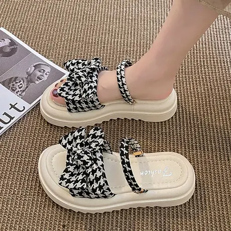 2023年新款夏季网红超火罗马凉鞋女仙女风厚底两穿时尚百搭配裙子商品大图