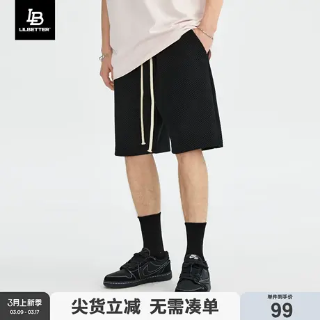 Lilbetter休闲短裤男子百搭痞帅裤2023直筒宽松五分裤ins潮流中裤图片