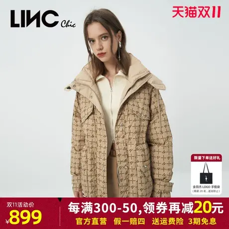 LINC金羽杰羽绒服女2023冬季新款收腰反季专柜断码女款短款面包服商品大图