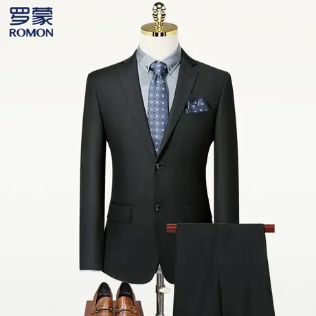 罗蒙男士西服套装商务休闲含羊毛修身正装结婚西装男商品大图