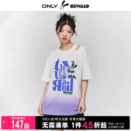 ONLY2023秋季新款迪士尼奥斯华联名宽松镂空短袖T恤女|123201016图片