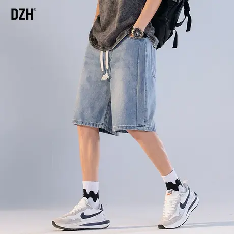 男士牛仔短裤男夏季薄款潮牌宽松休闲中裤美式五分裤子男款半截裤商品大图