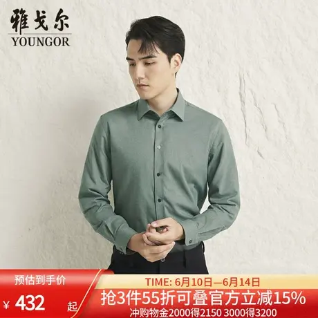 【商场同款】雅戈尔男士长袖衬衫新款官方商务休闲上班穿衬衫男商品大图