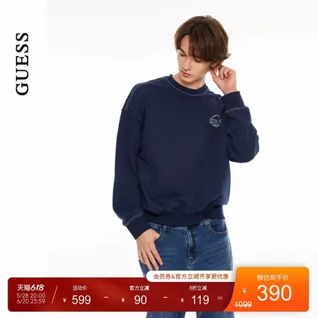 GUESS男女同款运动休闲风简约圆领长袖卫衣-MO3K5492商品大图