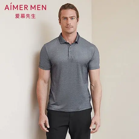 aimer men爱慕先生商务T翻领短袖上衣NS81B711商品大图