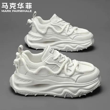 马克华菲正品老爹鞋男跑步透气工作开车轻便舒适不累脚休闲增高鞋商品大图
