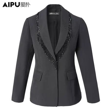 爱朴[直播专享]大码女装秋季新款胖妹妹通勤时长气质显瘦西装外套图片