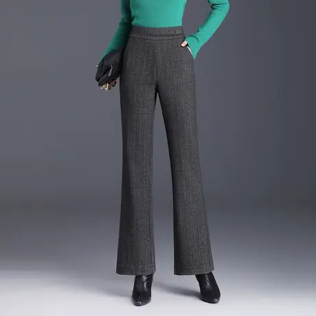 2023秋冬季新款韩版修身筒喇裤休闲裤高腰显瘦长裤时尚气质微喇裤商品大图