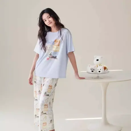 【烈儿宝贝】安之伴睡衣女夏季2025新款纯棉甜美卡通宽松家居服商品大图