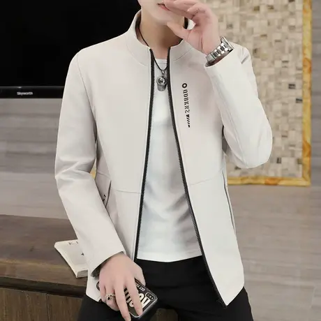 2023新款春秋外套韩版修身立领夹克上衣青年男士衣服春季帅气男装商品大图