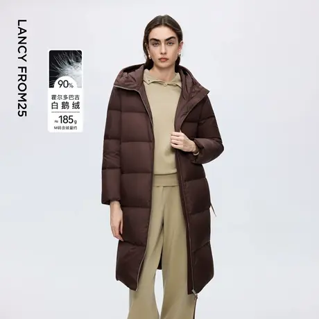 朗姿霍尔多巴吉鹅绒羽绒服立领连帽休闲通勤面包服2025年冬季新款商品大图