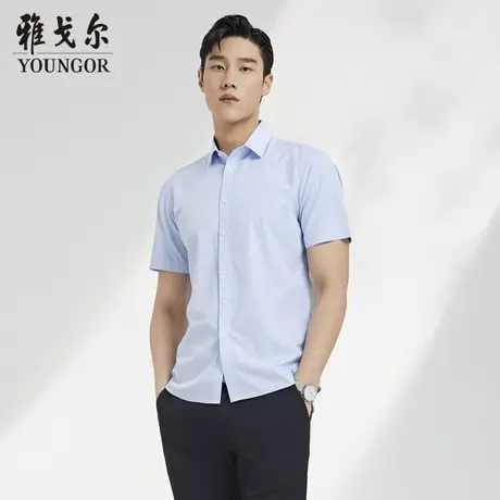 【草本抗菌】D系雅戈尔衬衫夏季商务休闲液氨DP免烫舒适短袖衬衫商品大图