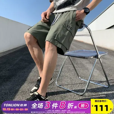 唐狮2023夏季新款休闲短裤男工装裤宽松五分裤男生直筒中裤潮4.6图片