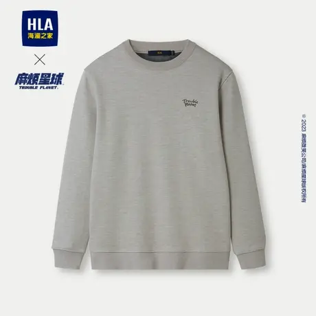 HLA/海澜之家麻烦星球联名系列保暖针织衫23秋冬新加绒厚款上衣男商品大图