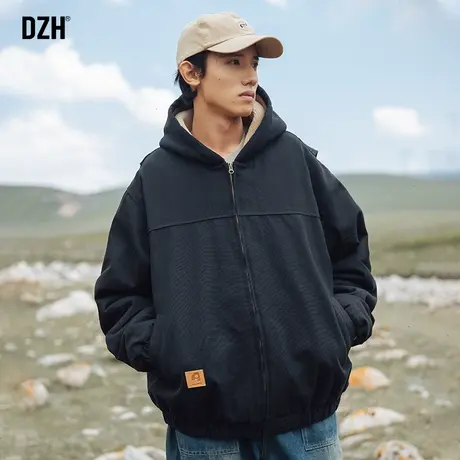 男士冬季棉袄外套男款加绒加厚短款夹克情侣连帽羊羔绒棉衣男棉服图片