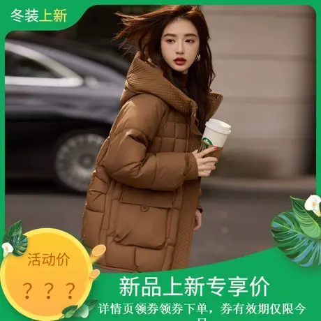 时尚气质百搭加厚保暖棉服女士2023年冬季新款休闲通勤短款外套商品大图