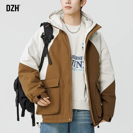 男士连帽工装棉服男款冬季加厚潮牌男装2023新款休闲棉衣外套百搭商品大图