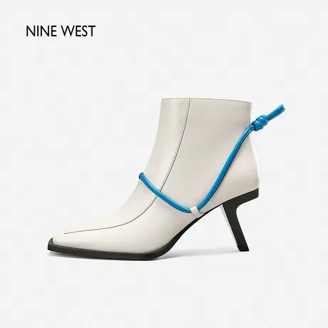 Nine West/玖熙时装靴女2023秋冬新款小众设计靴子回旋跟方头短靴商品大图
