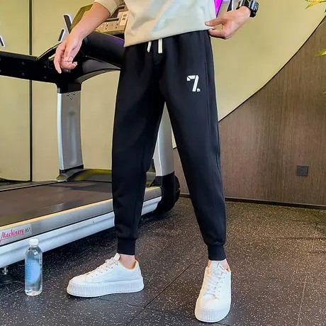 休闲裤潮牌春秋季个性数字设计感宽松束脚卫裤青年哈伦运动长裤商品大图