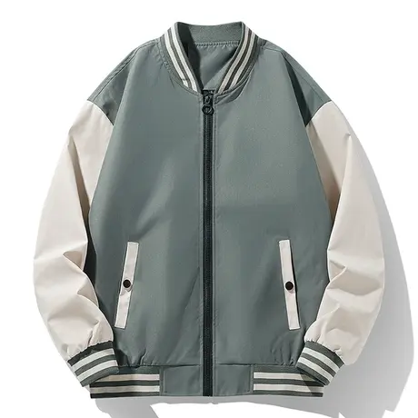 棒球服男款春秋季潮牌拼色上衣服男士百搭休闲宽松青少年夹克外套商品大图