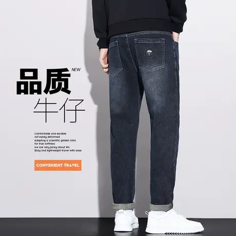 男装潮流百搭高端男裤子秋季男士新塘水洗痞帅直筒休闲牛仔裤秋天图片