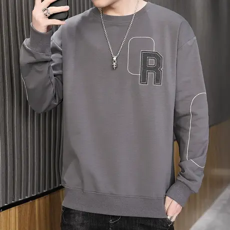 卫衣男秋装宽松加肥加大码男士长袖t恤休闲胖子春秋季男装衣服T商品大图