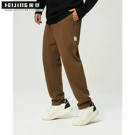 黑劲潮牌大码男装休闲裤2023秋季新款胖子直筒加肥加大宽松裤子商品大图