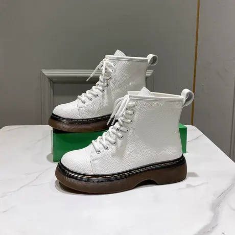 白色马丁靴女2023年秋季新款英伦风短靴厚底小个子春秋单靴ins潮商品大图