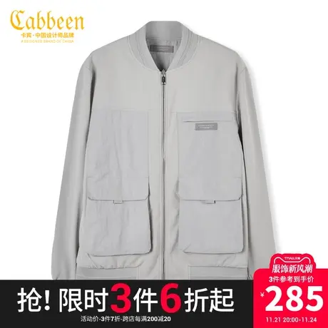 卡宾男装字母刺绣夹克外套新款工装街头教练服A商品大图