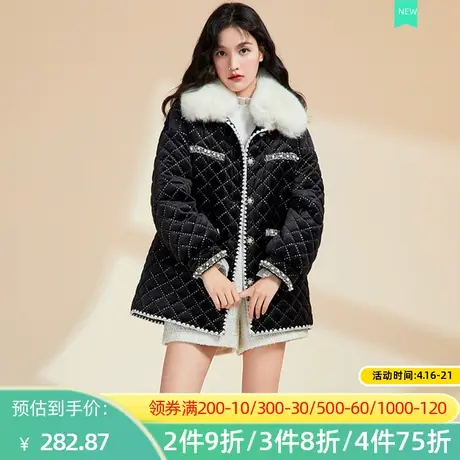 秋水伊人2022冬季新款宽松保暖纯色棉服2A392图片
