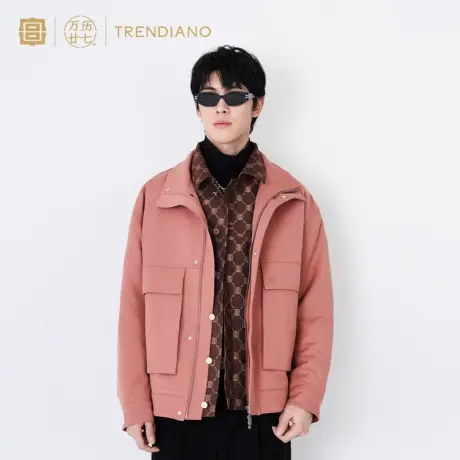 TRENDIANO官方潮牌「宫」联名系列秋季国风雕孔绣休闲夹克外套男商品大图