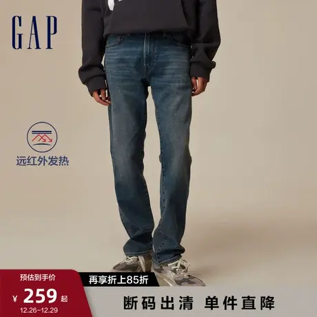 【断码优惠】Gap男装秋季新款远红外发热保暖复古牛仔裤819798图片