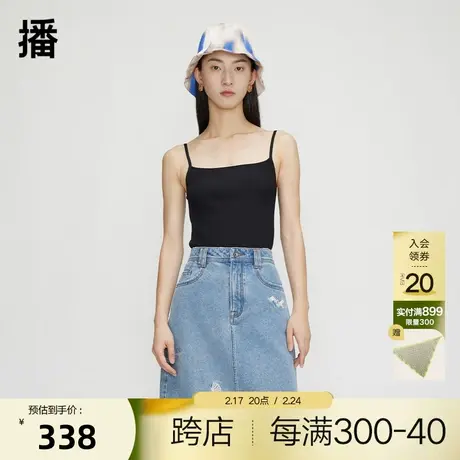 播简约修身毛衫春季新品商场同款纯色针织背心女上衣BDQ8SD1871图片