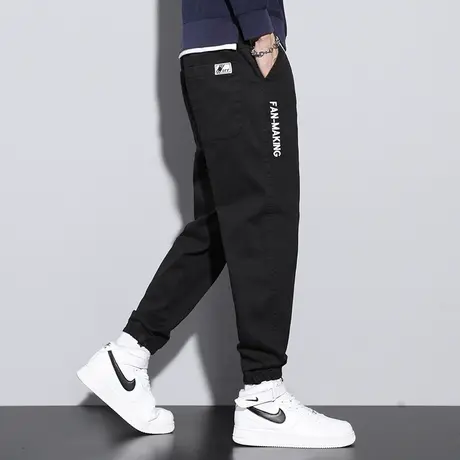 休闲长裤子男潮牌秋冬款黑色运动裤宽松潮流百搭九分小脚束脚卫裤商品大图