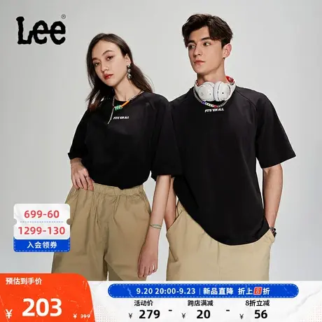 Lee商场同款23新品舒适版插肩袖男女同款短袖T恤LUT0050326VJ图片